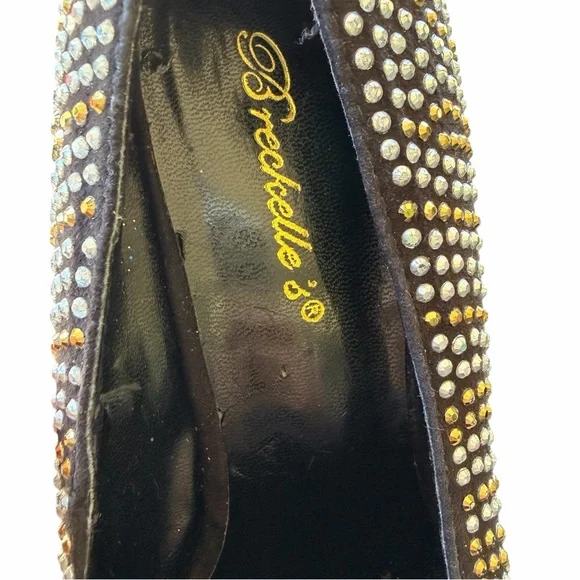 Breckelle’s Woman’s Black Studded Platform Pumps Crystal Stilettos Size 7 1/2 - Picture 7 of 10